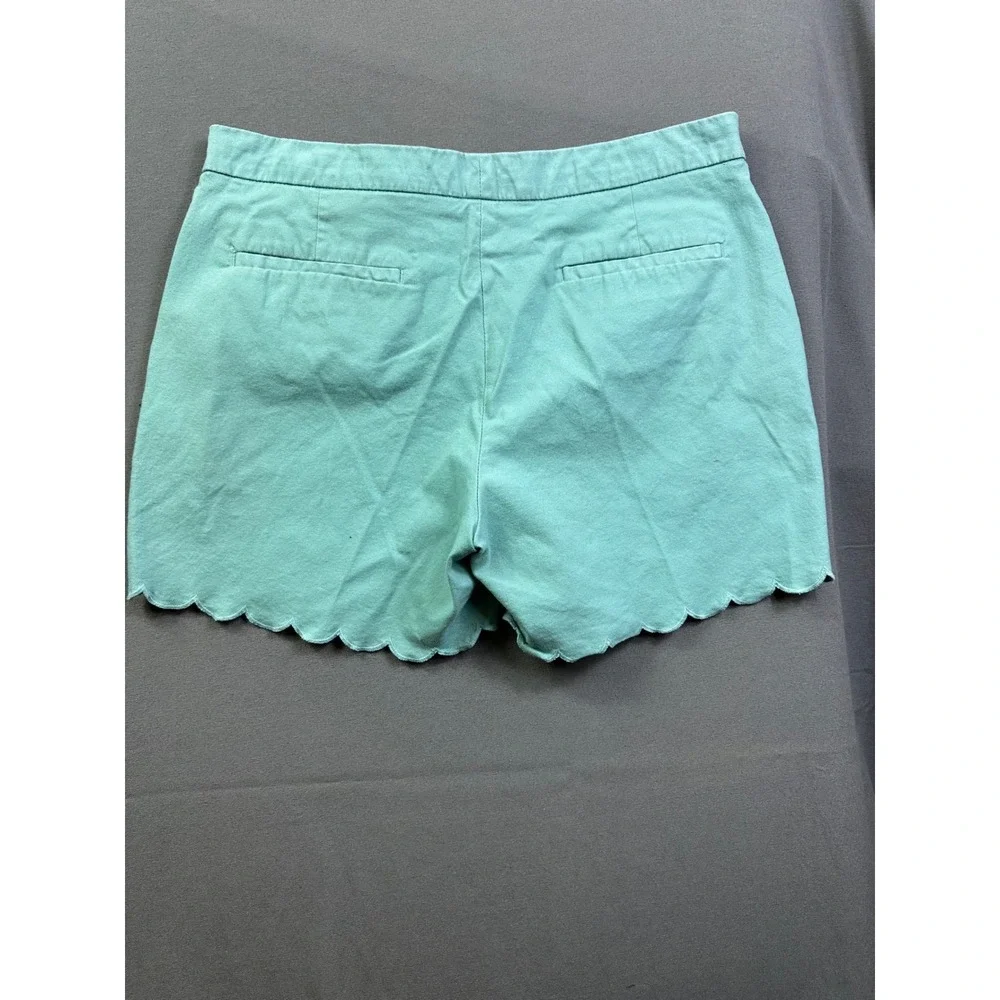Banana Republic Scalloped Hem Shorts Seafoam Green Cotton Blend‎ Size 10